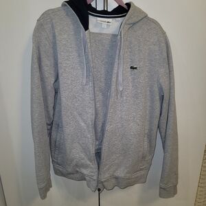 Lacoste Gray Joggers Outfit Set Hoodie And Sweatpants